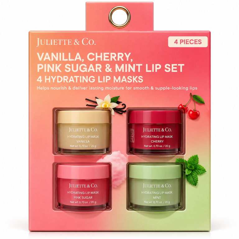 Vanilla, Cherry, Pink Sugar, Mint Lip Set
